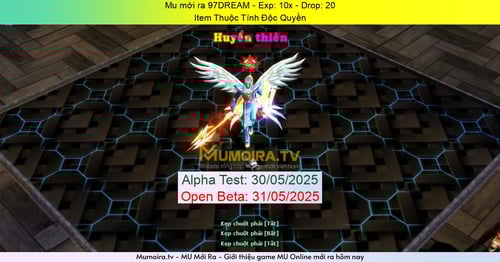 Mu Mới ra, 97DREAM - Season 0-1 - Exp: 10x - Drop: 20% - Item Thuộc Tính Độc Quyền Mu Mới ra,97DREAM - Season 0-1 - Exp: 10x - Drop: 20% - Item Thuộc Tính Độc Quyền