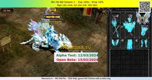 Mu Mới ra, MU Hà Nội Season 1 - Season 2 - Exp: 100x - Drop: 10% - Bạn còn chơi, tui còn mở. Yên tâm Mu Mới ra,MU Hà Nội Season 1 - Season 2 - Exp: 100x - Drop: 10% - Bạn còn chơi, tui còn mở. Yên tâm