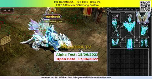 Mu Mới ra, MU TRƯỜNG SA - Season 6 - Exp: 100x - Drop: 5% - FREE 100% Max 380 không Custom Mu Mới ra,MU TRƯỜNG SA - Season 6 - Exp: 100x - Drop: 5% - FREE 100% Max 380 không Custom
