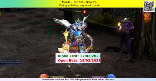 Mu Mới ra, Mu24h - Season 6 - Exp: 50x - Drop: 5% - Không webshop, cày reset nhanh Mu Mới ra,Mu24h - Season 6 - Exp: 50x - Drop: 5% - Không webshop, cày reset nhanh