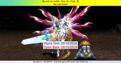 Mu Mới ra, LiveMu - Season 6 - Exp: 5x - Drop: 20% - Mu Non Reset Mu Mới ra,LiveMu - Season 6 - Exp: 5x - Drop: 20% - Mu Non Reset