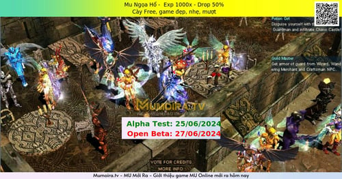 Mu Mới ra,Mu Ngọa Hổ - Season 6 - Exp: 1000x - Drop: 50% - Cày Free, game đẹp, nhẹ, mượt