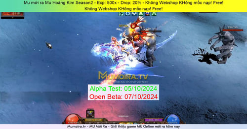Mu Mới ra, Mu Hoàng Kim Season2 - Season 2 - Exp: 500x - Drop: 20% - Không Webshop KHông mốc nạp! Free! Mu Mới ra,Mu Hoàng Kim Season2 - Season 2 - Exp: 500x - Drop: 20% - Không Webshop KHông mốc nạp! Free!