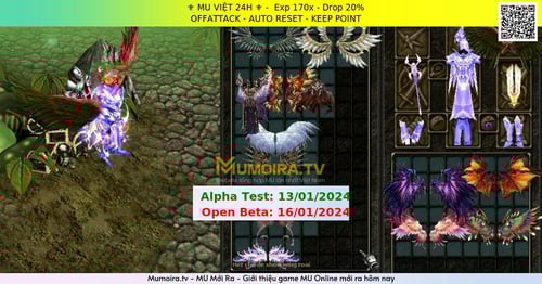 Mu Mới ra, ⚜️ MU VIỆT 24H ⚜️ - Season 6 - Exp: 170x - Drop: 20% - OFFATTACK - AUTO RESET - KEEP POINT Mu Mới ra,⚜️ MU VIỆT 24H ⚜️ - Season 6 - Exp: 170x - Drop: 20% - OFFATTACK - AUTO RESET - KEEP POINT