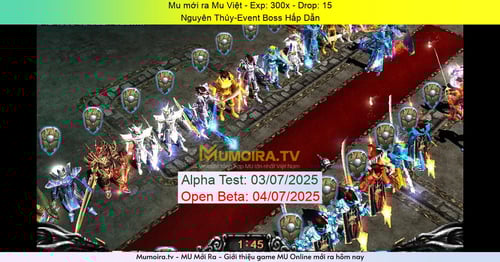 Mu Mới ra, Mu Việt - Season 6 - Exp: 300x - Drop: 15% - Nguyên Thủy-Event Boss Hấp Dẫn Mu Mới ra,Mu Việt - Season 6 - Exp: 300x - Drop: 15% - Nguyên Thủy-Event Boss Hấp Dẫn
