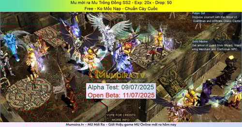 Mu Mới ra,Mu Trống Đồng SS2 - Season 2 - Exp: 20x - Drop: 50% - Free - Ko Mốc Nạp - Chuẩn Cày Cuốc