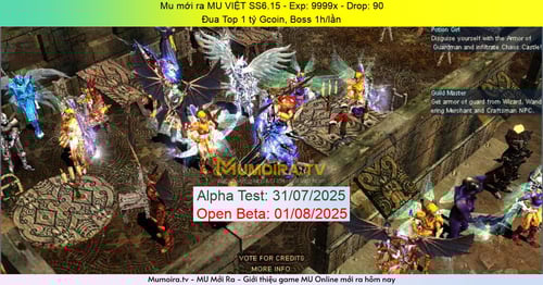 Mu Mới ra, MU VIỆT SS6.15 - Season 6 - Exp: 9999x - Drop: 90% - Đua Top 1 tỷ Gcoin, Boss 1h/lần Mu Mới ra,MU VIỆT SS6.15 - Season 6 - Exp: 9999x - Drop: 90% - Đua Top 1 tỷ Gcoin, Boss 1h/lần