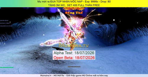 Mu Mới ra,ĐUA TOP NHẬN MỐC NẠP - Season 6 - Exp: 9999x - Drop: 80% - TẶNG 3M WC,  SET 400 FULL THẦN FREE