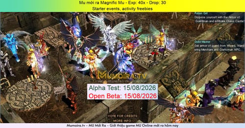 Mu Mới ra,Magnific Mu - Season 16-20 - Exp: 40x - Drop: 30% - Starter events, activity freebies