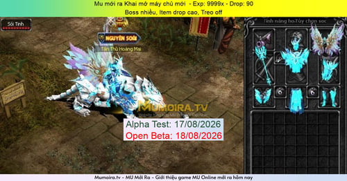 Mu Mới ra,Khai mở máy chủ mới  - Season 6 - Exp: 9999x - Drop: 90% - Boss nhiều, Item drop cao, Treo off