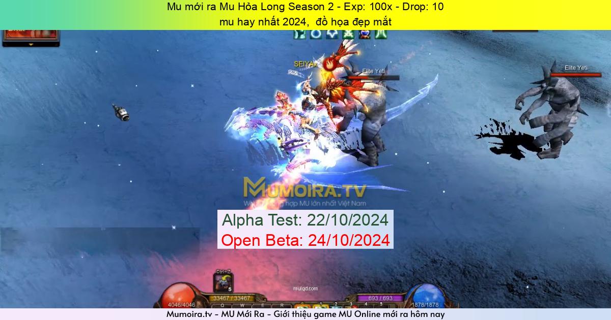 Mu Mới ra,Mu Hỏa Long Season 2 - Season 2 - Exp: 100x - Drop: 10% - mu hay nhất 2024,  đồ họa đẹp mắt