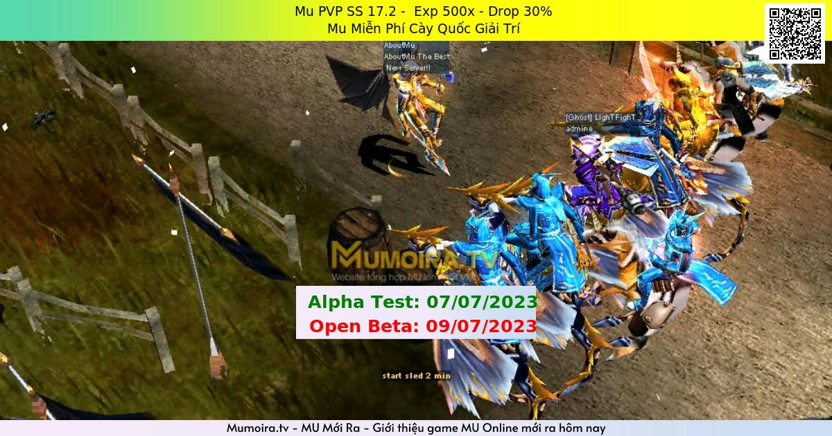 Mu Mới ra,Mu PVP SS 17.2 - Season 16-20 - Exp: 500x - Drop: 30% - Mu Miễn Phí Cày Quốc Giải Trí